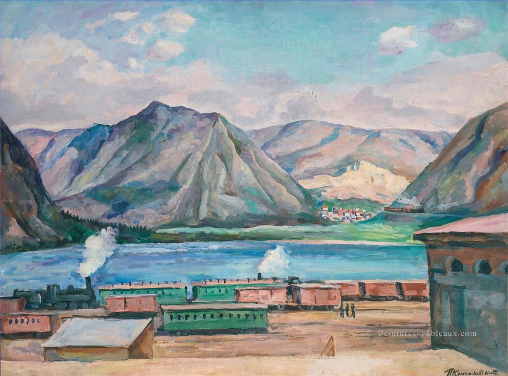 VUE APATITY NEAR KIROVSK Petr Petrovich Konchalovsky paysage mountains Peintures à l'huile